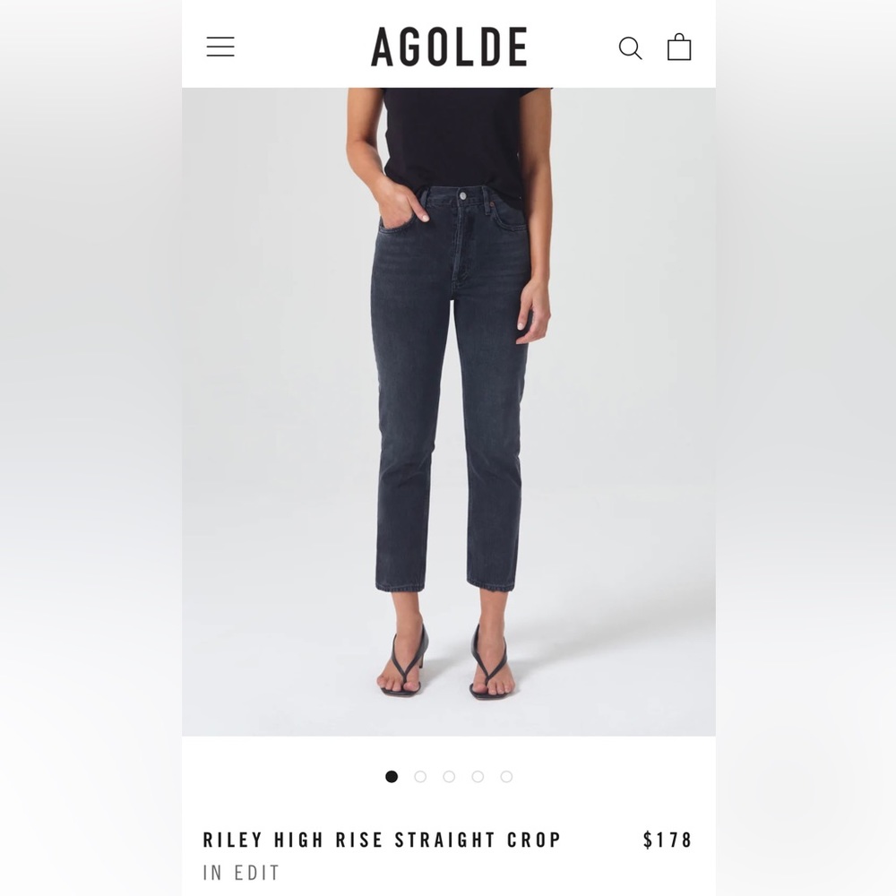 Agolde Riley High Rise Straight Crop